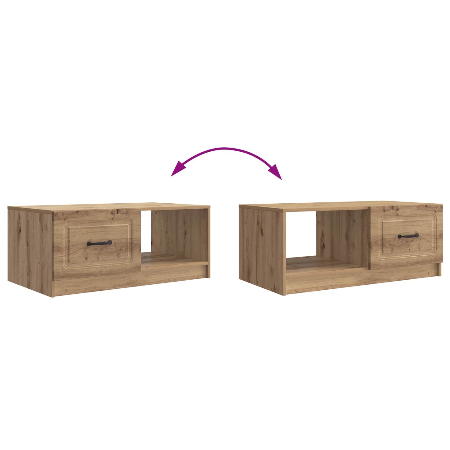 vidaXL Coffee Table Artisan Oak 90 x 50 x 37 cm Engineered Wood