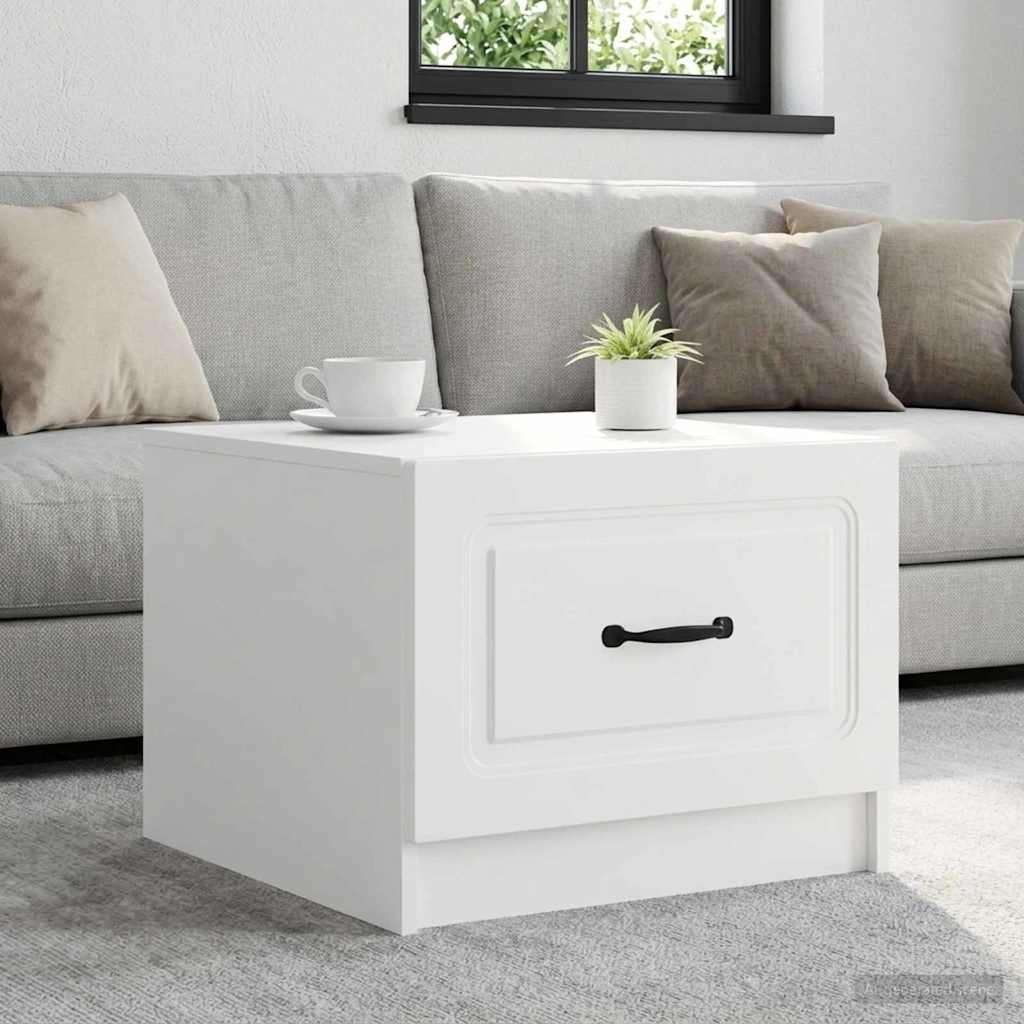 vidaXL Coffee Table with Drawer White 49 x 50 x 37 cm Engineered Wood