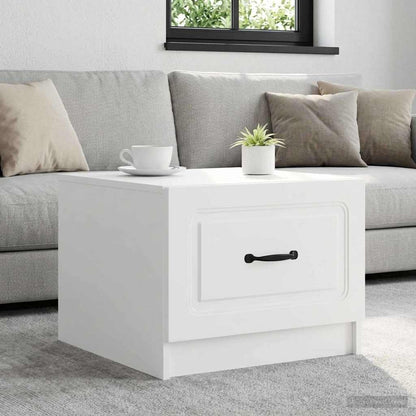 vidaXL Coffee Table with Drawer White 49 x 50 x 37 cm Engineered Wood