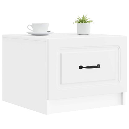 vidaXL Coffee Table with Drawer White 49 x 50 x 37 cm Engineered Wood