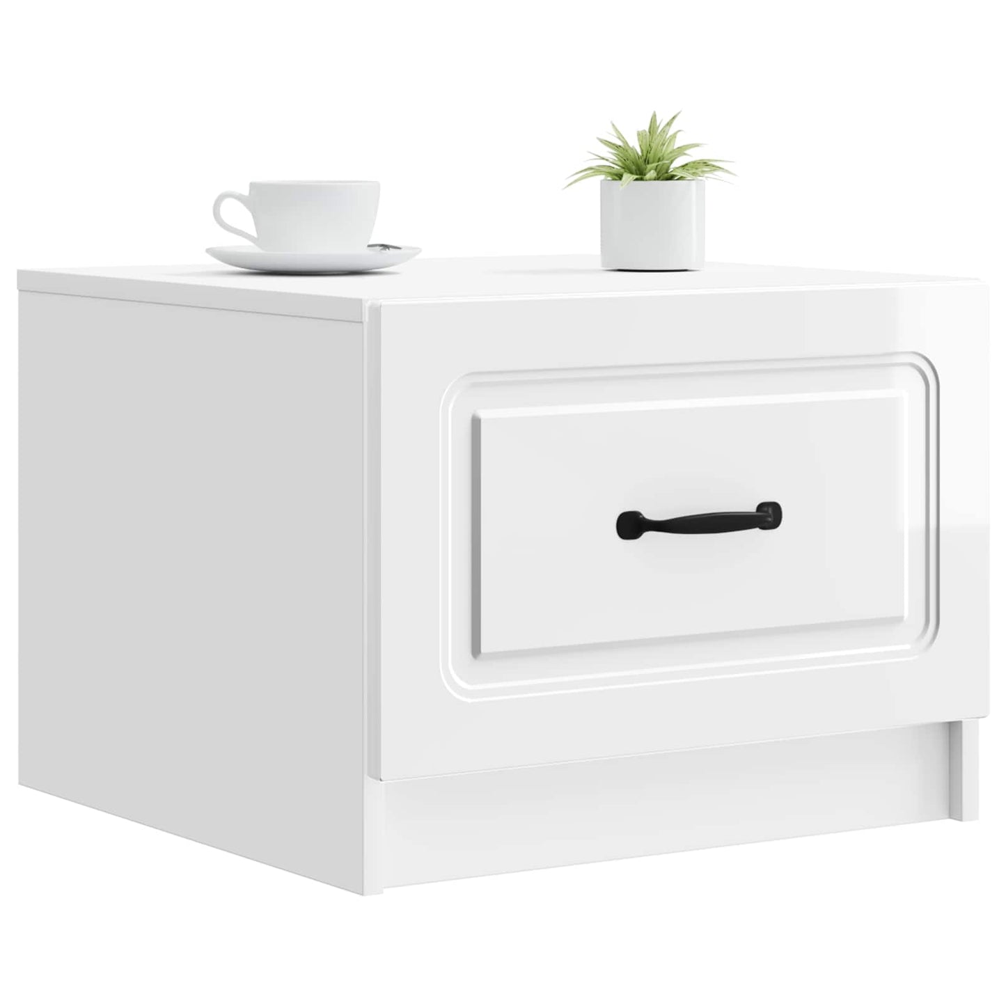 vidaXL Coffee Table High Gloss White 49 x 50 x 37 cm Engineered Wood