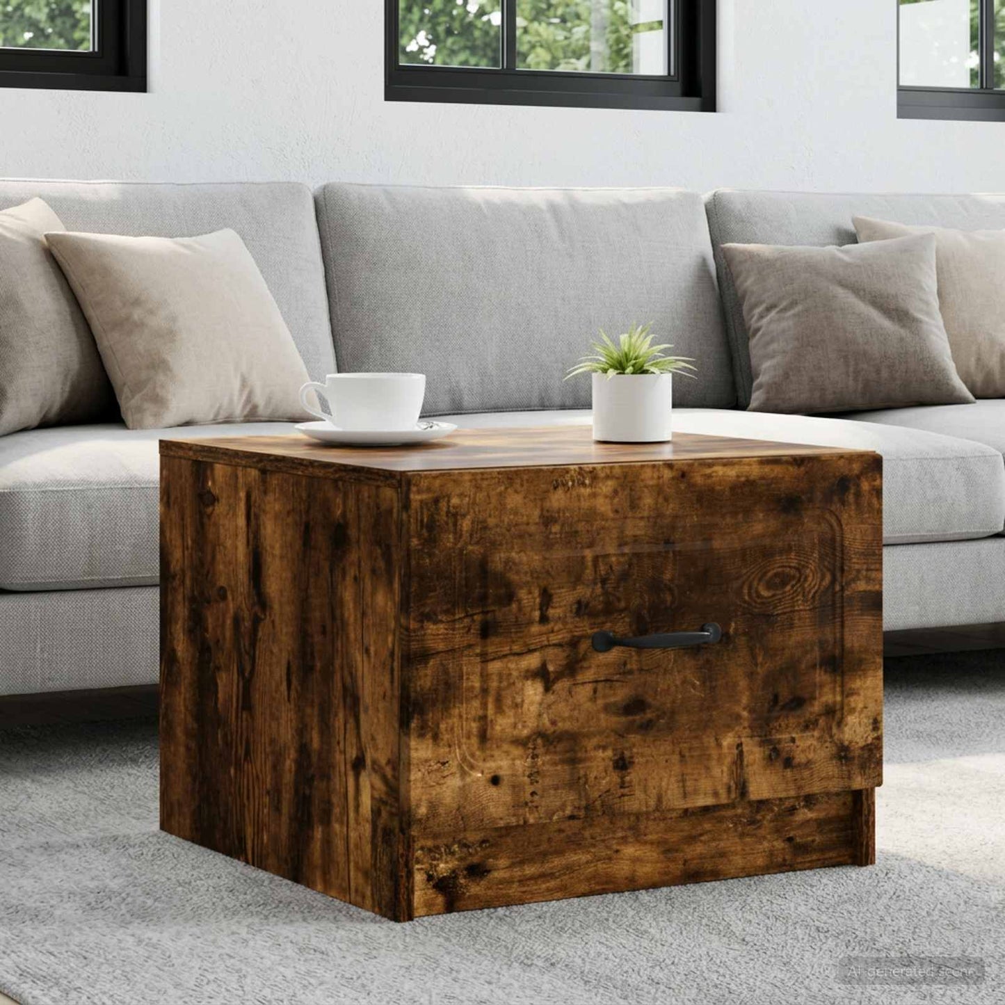 vidaXL Coffee Table Smoked Oak 49 x 50 x 37 cm Engineered Wood