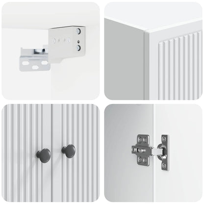 vidaXL Wall-Mounted Cabinet White 66 x 34.5 x 90 cm Engineered Wood
