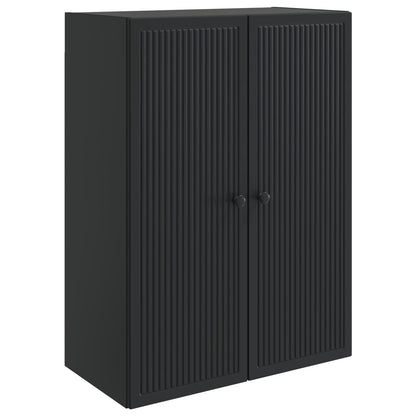 vidaXL Wall-Mounted Cabinet Black 66 x 34.5 x 90 cm Engineered Wood