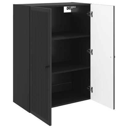 vidaXL Wall-Mounted Cabinet Black 66 x 34.5 x 90 cm Engineered Wood
