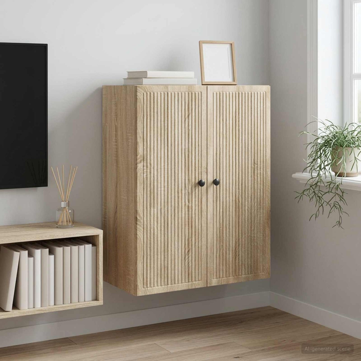 vidaXL Wall-Mounted Cabinet Sonoma Oak 66 x 34.5 x 90 cm