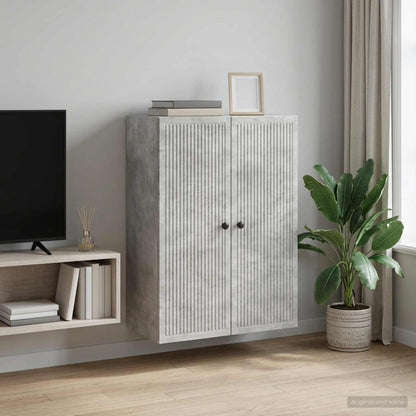 vidaXL Wall-Mounted Cabinet Concrete Grey 66 x 34.5 x 90 cm