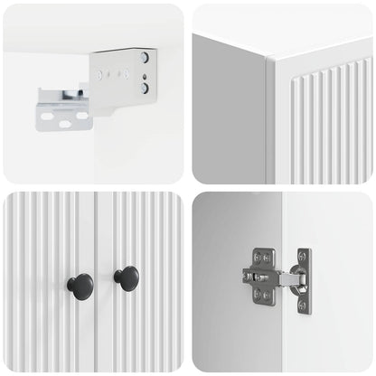 vidaXL Wall-Mounted Cabinet High Gloss White 66 x 34.5 x 90 cm