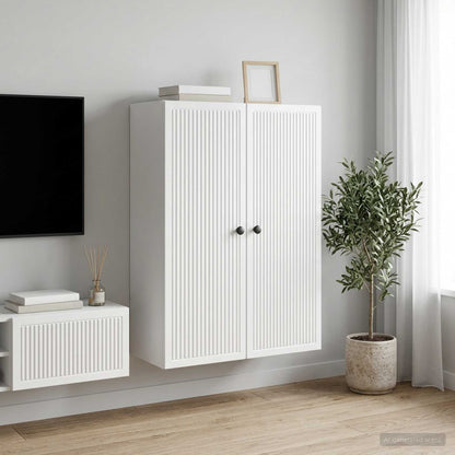 vidaXL Wall-Mounted Cabinet High Gloss White 66 x 34.5 x 90 cm