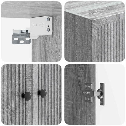 vidaXL Wall-Mounted Cabinet Grey Sonoma 66 x 34.5 x 90 cm