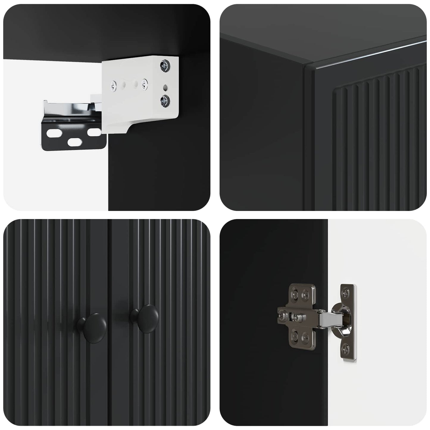 vidaXL Wall-Mounted Cabinet Black 59 x 31 x 60 cm Engineered Wood