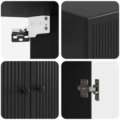 vidaXL Wall-Mounted Cabinet Black 59 x 31 x 60 cm Engineered Wood