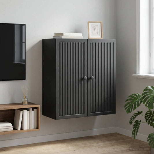 vidaXL Wall-Mounted Cabinet Black 59 x 31 x 60 cm Engineered Wood