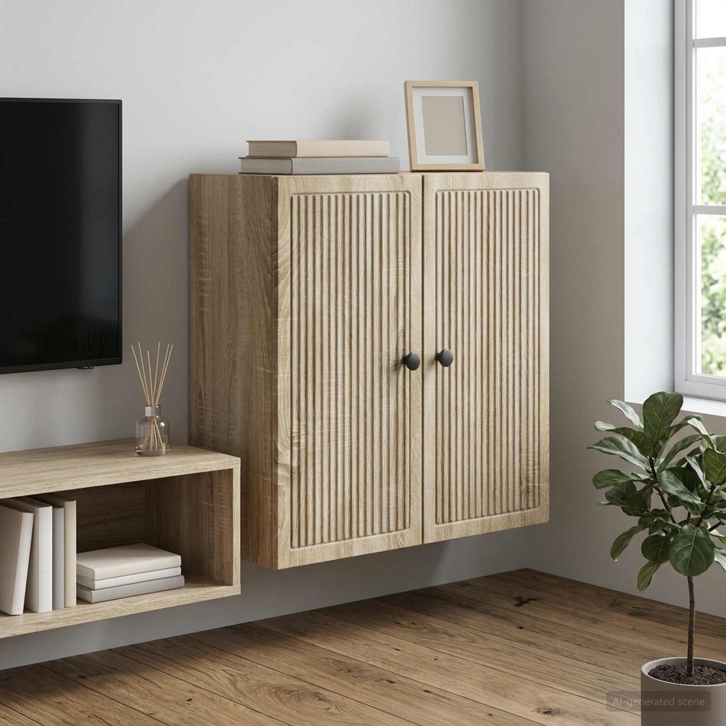 vidaXL Wall-Mounted Cabinet Sonoma Oak 59 x 31 x 60 cm Engineered Wood