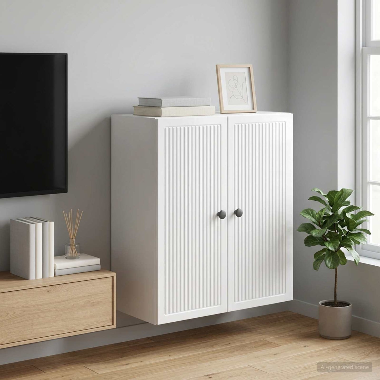 vidaXL Wall-Mounted Cabinet High Gloss White 59 x 31 x 60 cm