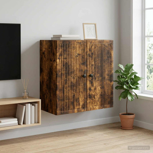 vidaXL Wall-Mounted Cabinet Smoked Oak 59 x 31 x 60 cm Engineered Wood