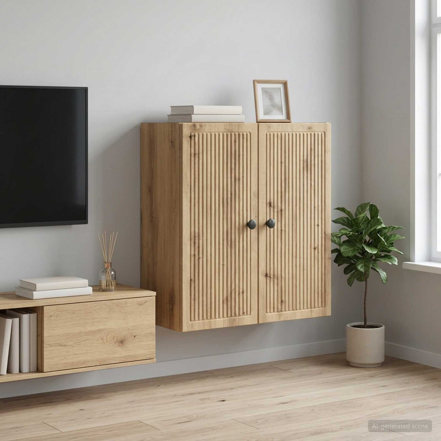 vidaXL Wall-Mounted Cabinet Artisan Oak 59 x 31 x 60 cm