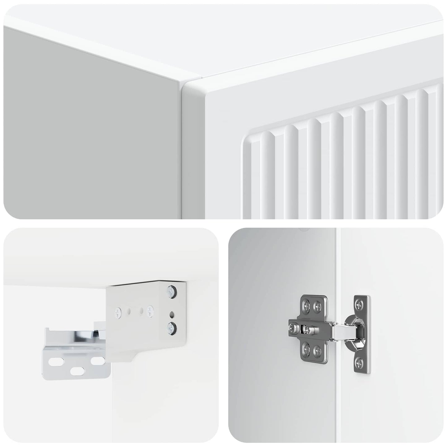 vidaXL Wall-Mounted Cabinet White 33 x 34.5 x 90 cm Engineered Wood