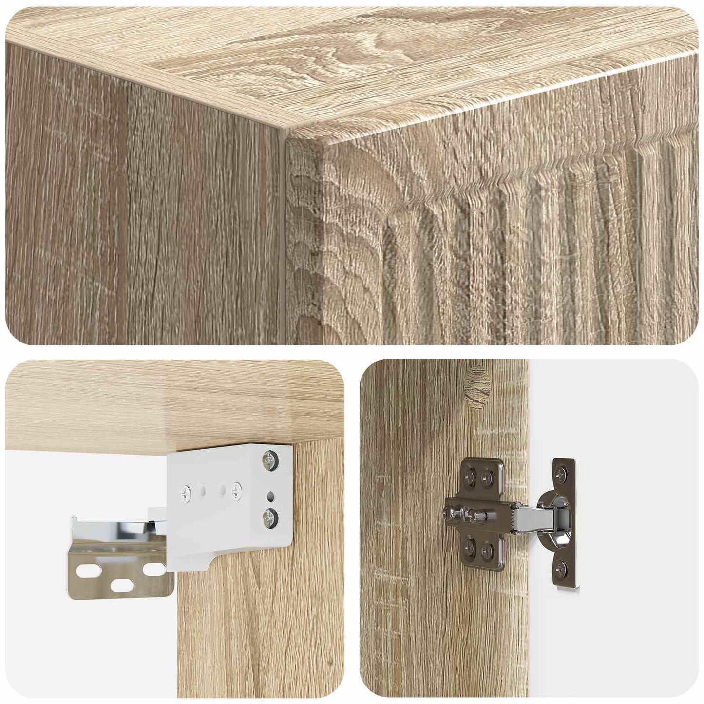vidaXL Wall-Mounted Cabinet Sonoma Oak 33 x 34.5 x 90 cm