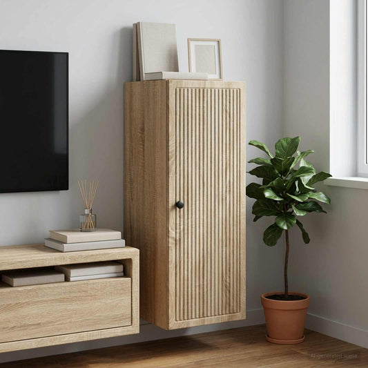 vidaXL Wall-Mounted Cabinet Sonoma Oak 33 x 34.5 x 90 cm