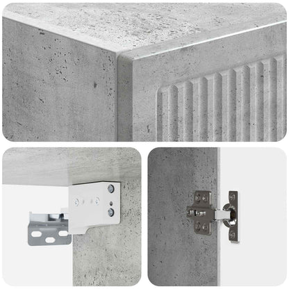 vidaXL Wall-Mounted Cabinet Concrete Grey 33 x 34.5 x 90 cm