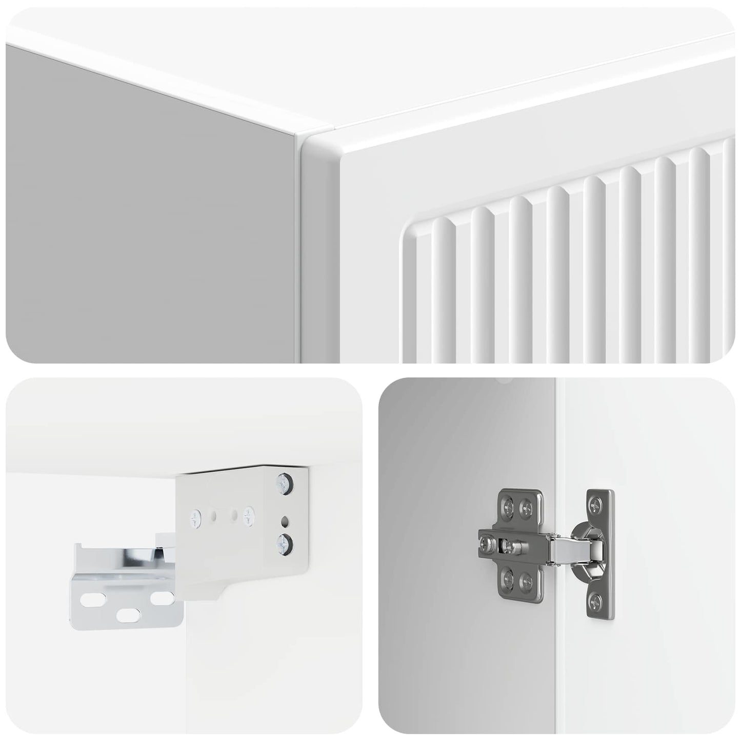 vidaXL Wall-Mounted Cabinet High Gloss White 33 x 34.5 x 90 cm