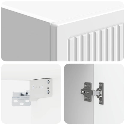 vidaXL Wall-Mounted Cabinet High Gloss White 33 x 34.5 x 90 cm