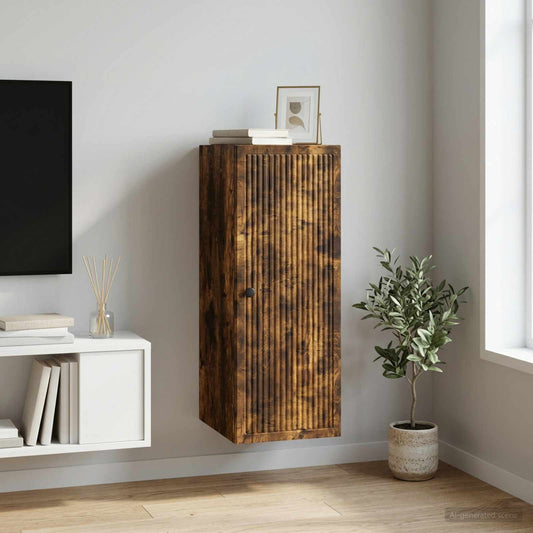vidaXL Wall-Mounted Cabinet Smoked Oak 33 x 34.5 x 90 cm