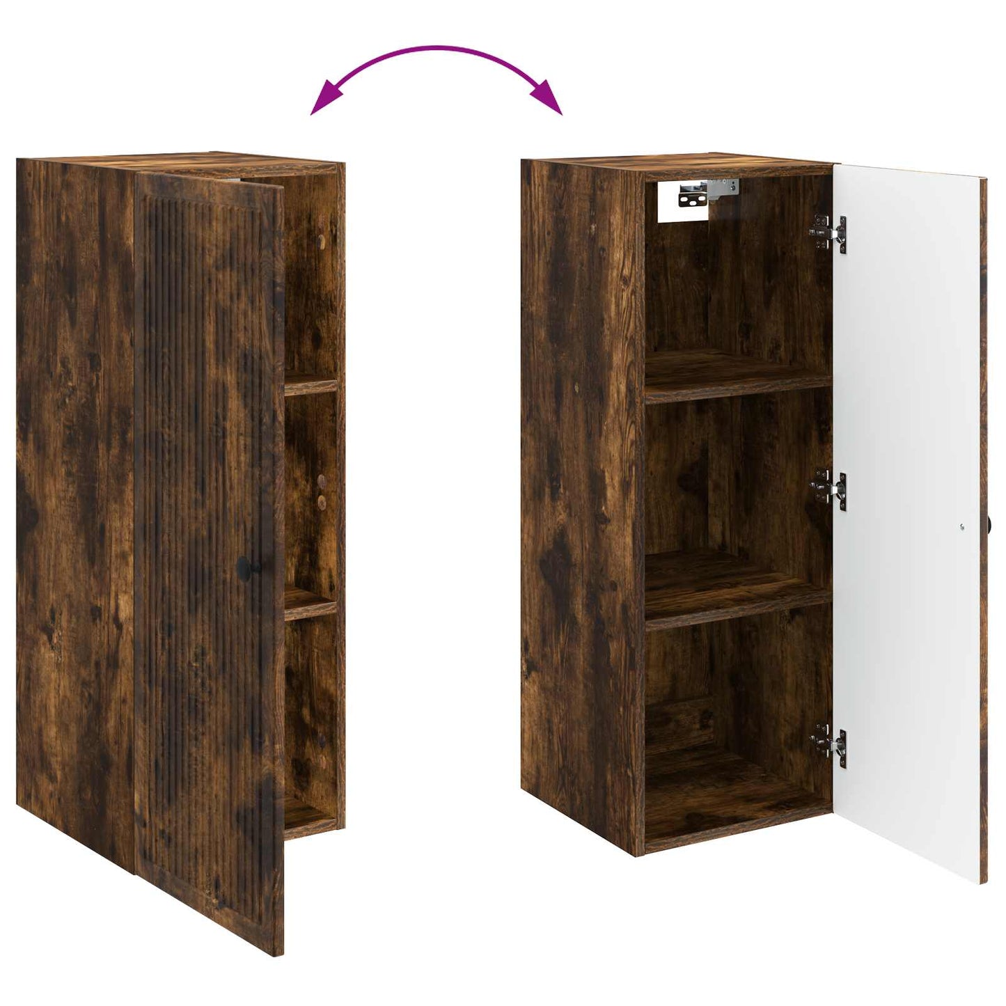 vidaXL Wall-Mounted Cabinet Smoked Oak 33 x 34.5 x 90 cm