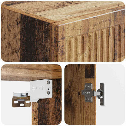 vidaXL Wall-Mounted Cabinet Old Wood 33 x 34.5 x 90 cm Engineered Wood