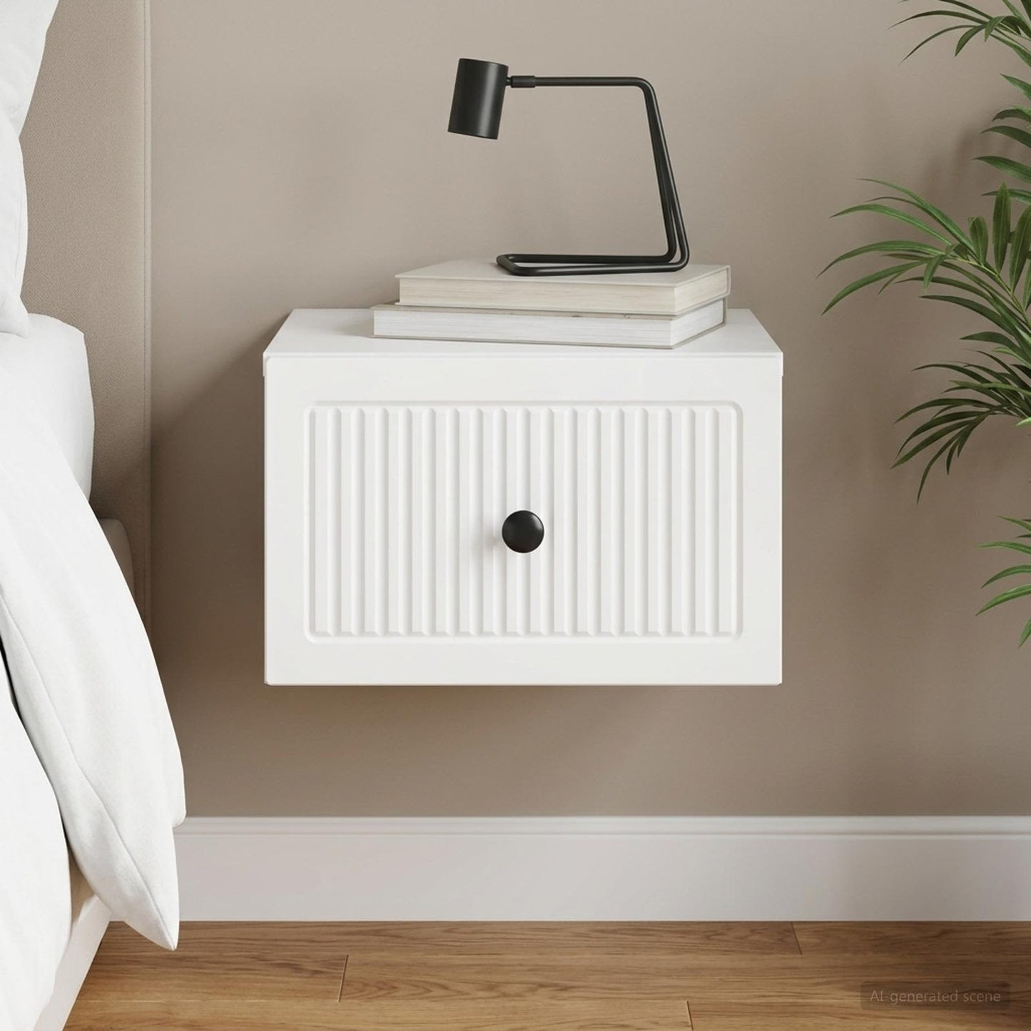 vidaXL Wall-Mounted Bedside Cabinet White 33 x 34.5 x 20 cm