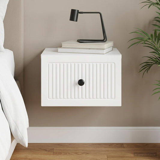 vidaXL Wall-Mounted Bedside Cabinet White 33 x 34.5 x 20 cm