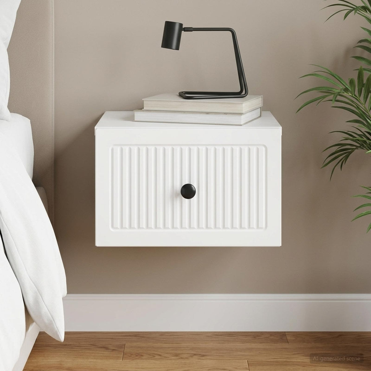 vidaXL Wall-Mounted Bedside Cabinet White 33 x 34.5 x 20 cm