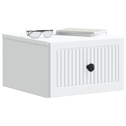 vidaXL Wall-Mounted Bedside Cabinet White 33 x 34.5 x 20 cm