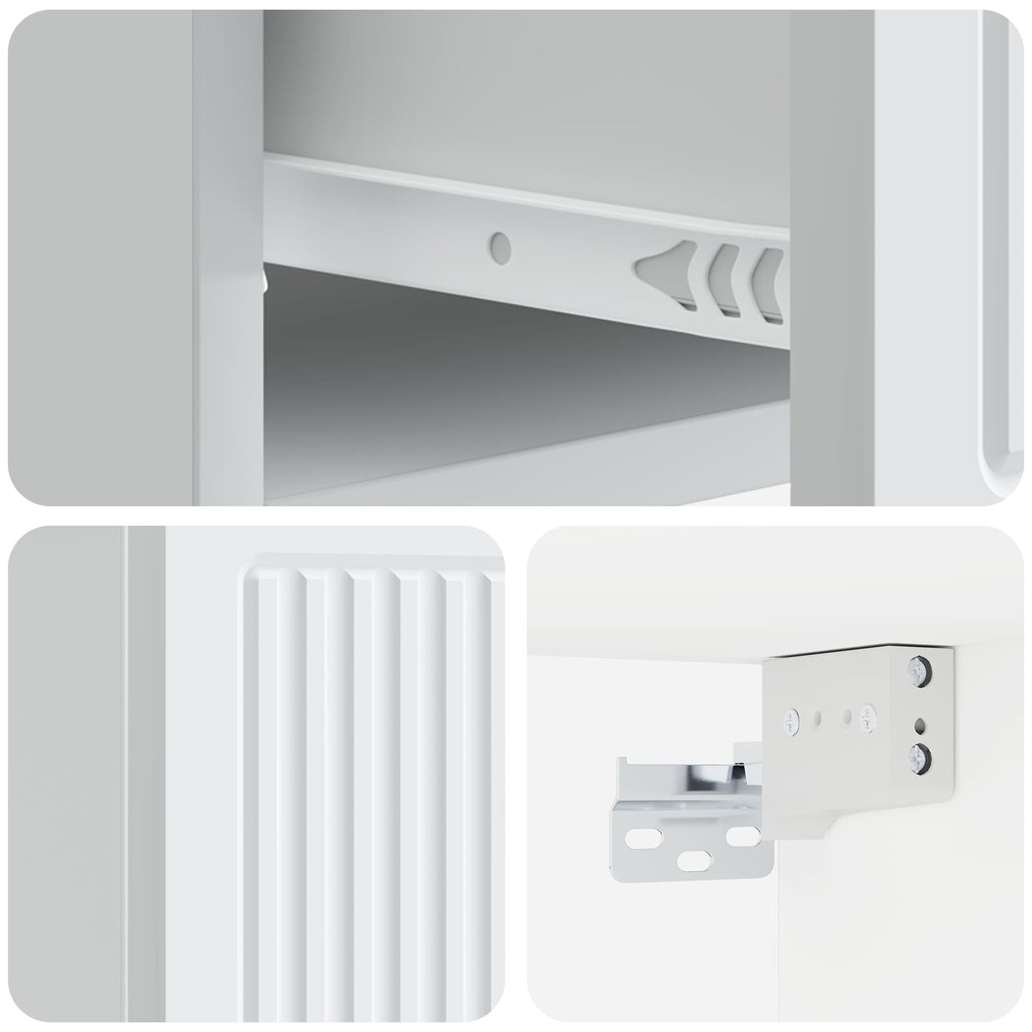 vidaXL Wall-Mounted Bedside Cabinet 2 pcs White 33 x 34.5 x 20 cm