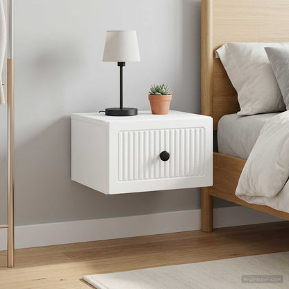 vidaXL Wall-Mounted Bedside Cabinet 2 pcs White 33 x 34.5 x 20 cm