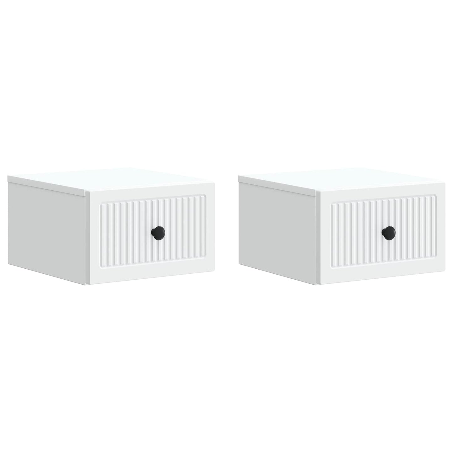 vidaXL Wall-Mounted Bedside Cabinet 2 pcs White 33 x 34.5 x 20 cm