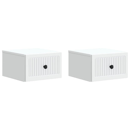 vidaXL Wall-Mounted Bedside Cabinet 2 pcs White 33 x 34.5 x 20 cm