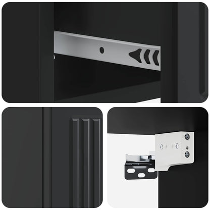vidaXL Wall-Mounted Bedside Cabinet Black 33 x 34.5 x 20 cm