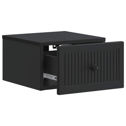 vidaXL Wall-Mounted Bedside Cabinet Black 33 x 34.5 x 20 cm