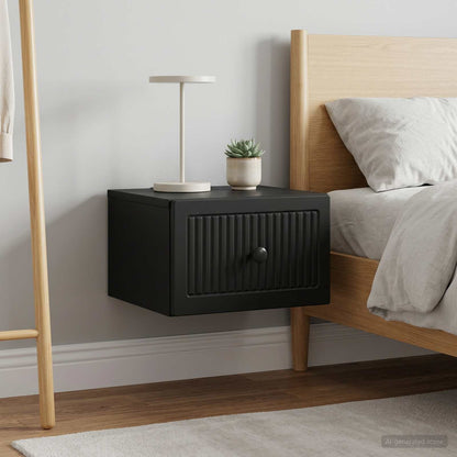 vidaXL Wall-Mounted Bedside Cabinet 2 pcs Black 33 x 34.5 x 20 cm