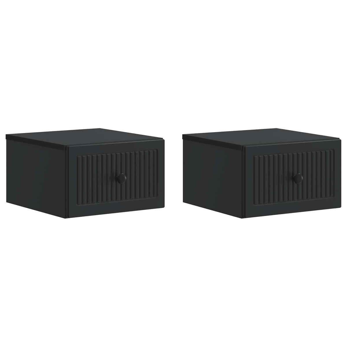 vidaXL Wall-Mounted Bedside Cabinet 2 pcs Black 33 x 34.5 x 20 cm