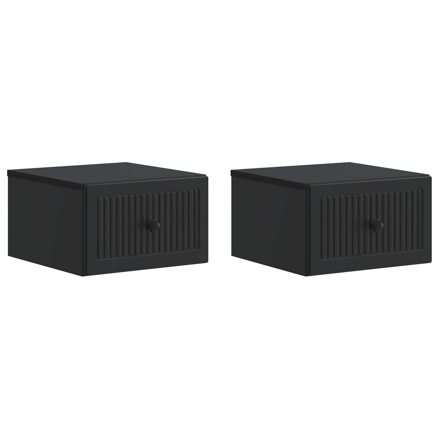 vidaXL Wall-Mounted Bedside Cabinet 2 pcs Black 33 x 34.5 x 20 cm