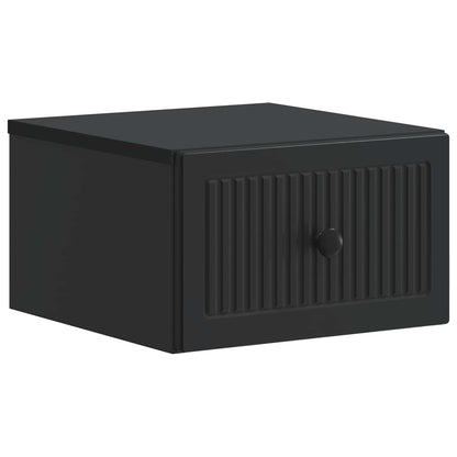 vidaXL Wall-Mounted Bedside Cabinet 2 pcs Black 33 x 34.5 x 20 cm