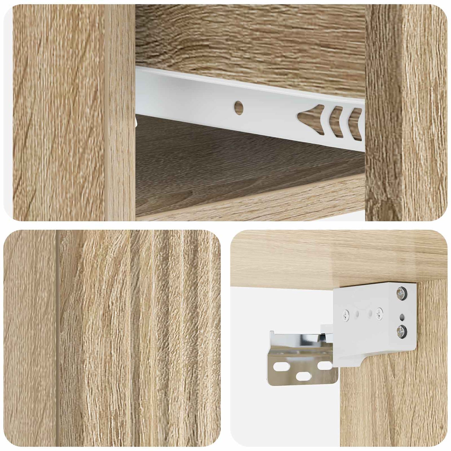 vidaXL Wall-Mounted Bedside Cabinet Sonoma Oak 33 x 34.5 x 20 cm