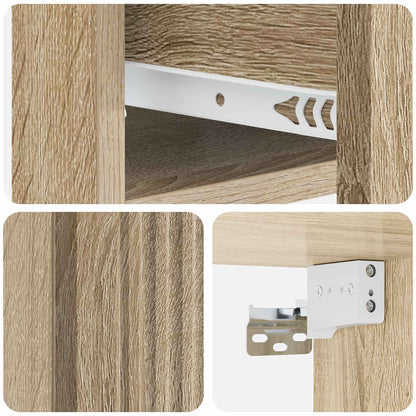 vidaXL Wall-Mounted Bedside Cabinet 2 pcs Sonoma Oak 33 x 34.5 x 20 cm