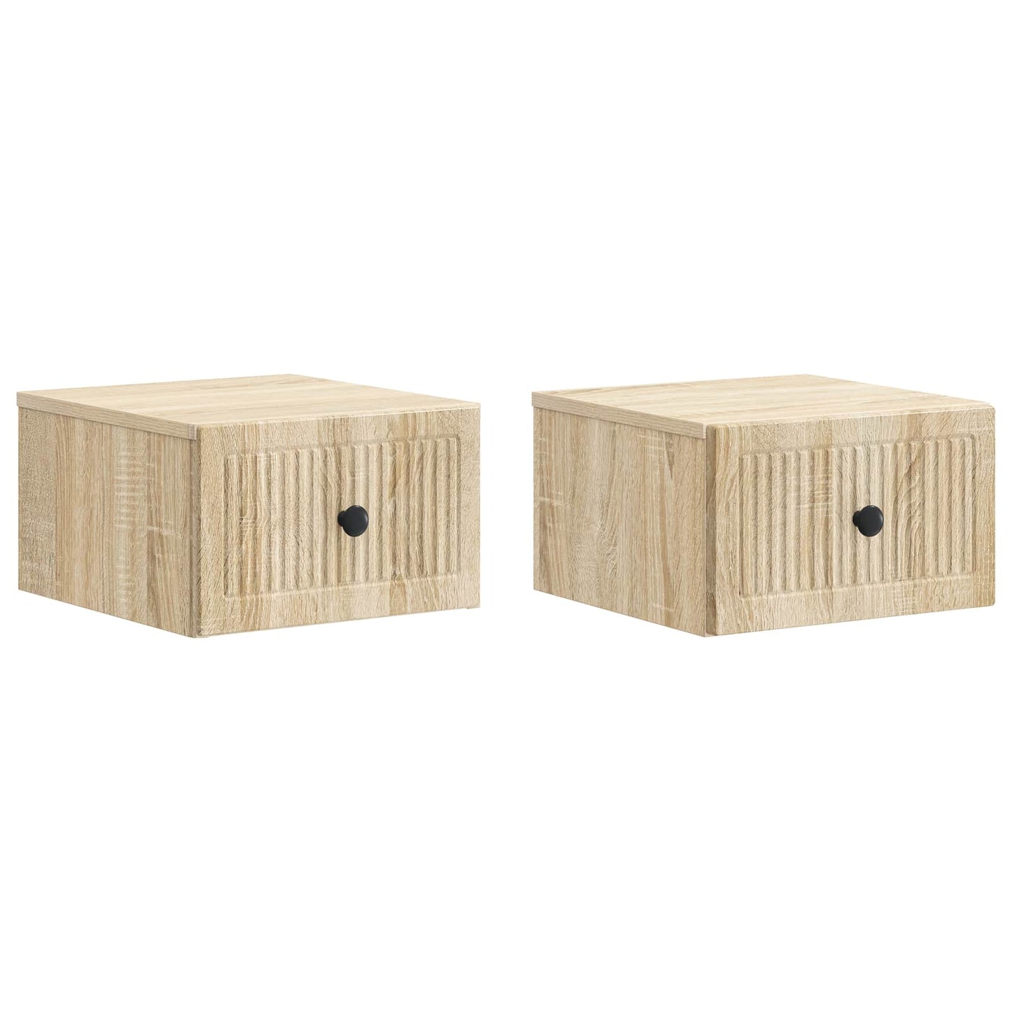 vidaXL Wall-Mounted Bedside Cabinet 2 pcs Sonoma Oak 33 x 34.5 x 20 cm