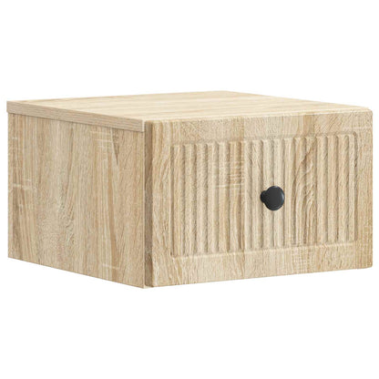 vidaXL Wall-Mounted Bedside Cabinet 2 pcs Sonoma Oak 33 x 34.5 x 20 cm
