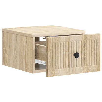 vidaXL Wall-Mounted Bedside Cabinet 2 pcs Sonoma Oak 33 x 34.5 x 20 cm
