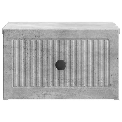 vidaXL Wall-Mounted Bedside Cabinet Concrete Grey 33 x 34.5 x 20 cm